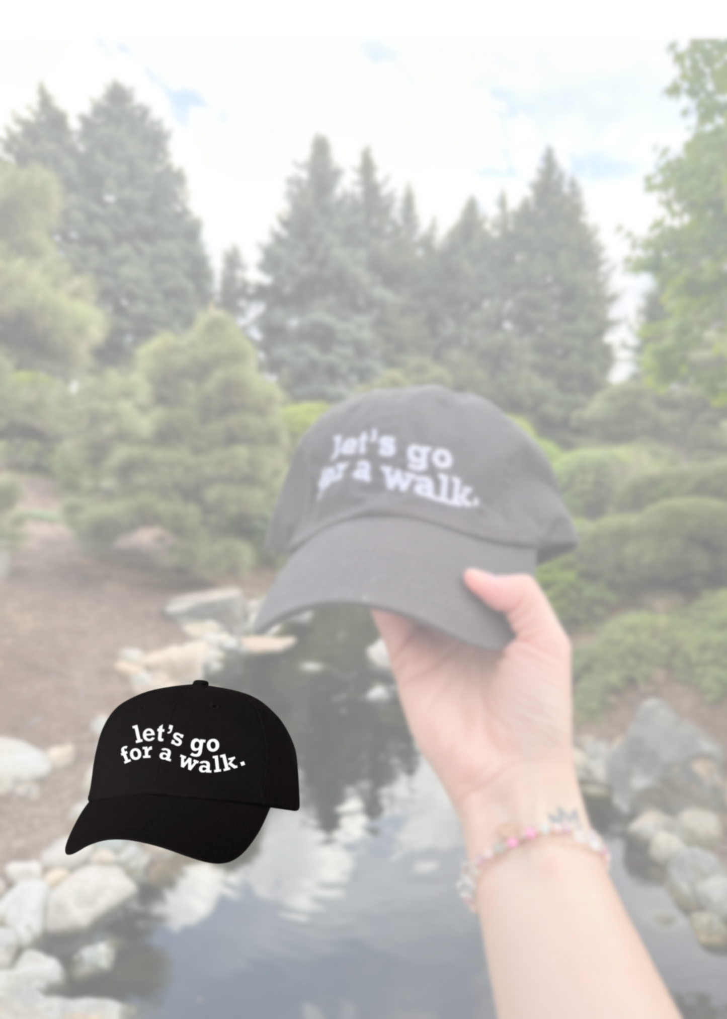 let's go for a walk dad hat